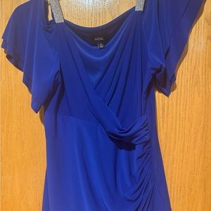 MSK Blue Ruched Blouse